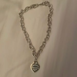 Return To Tiffany Heart Tag Chain Link Necklace in Silver